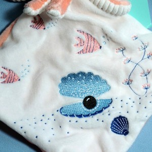 Pieuvre TEX peluche rose et doudou blanc