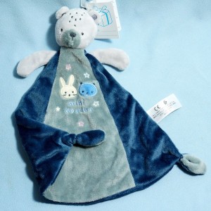 Ours SIMBA (Kiabi) doudou gris et bleu mini doudou