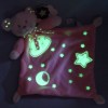 Ours NICOTOY SIMBA doudou plat rose luminescent