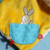 Lapin NICOTOY doudou carré plat multicolore
