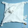 Chien BOUT'CHOU (Monoprix) doudou carré plat blanc