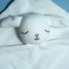 Chien BOUT'CHOU (Monoprix) doudou carré plat blanc