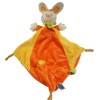 lapin MOTS D'ENFANTS doudou plat orange