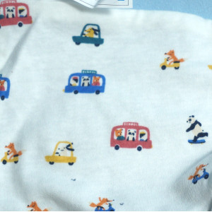 Ours BOUT'CHOU (Monoprix) doudou carré plat bleu