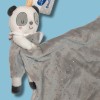 Panda MOTS D'ENFANTS doudou plat gris et blanc