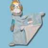 Lion MOTS D'ENFANTS doudou bleu, gris et blanc