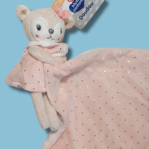 Biche MOTS D'ENFANTS doudou rose