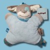 Chien NATTOU doudou semi-plat bleu Cyril Flatsies