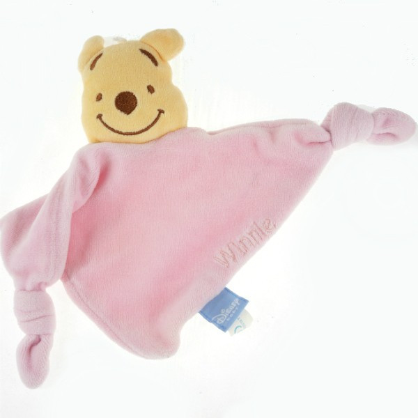 Winnie DISNEY doudou triangle plat rose