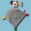 Mickey DISNEY Baby doudou carré plat gris Go Wild