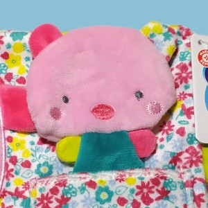 Chien MOTS D'ENFANTS doudou plat rose