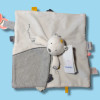 Ours NOUKIES doudou plat Sam gris et blanc