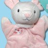 Souris TEX BABY Carrefour doudou marionnette rose