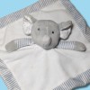 Éléphant OKAIDI OBAIBI doudou plat gris et blanc