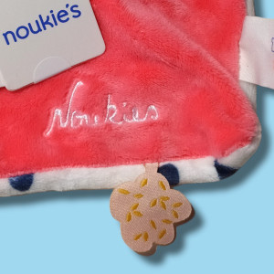 Chien NOUKIES doudou plat Zoé rose