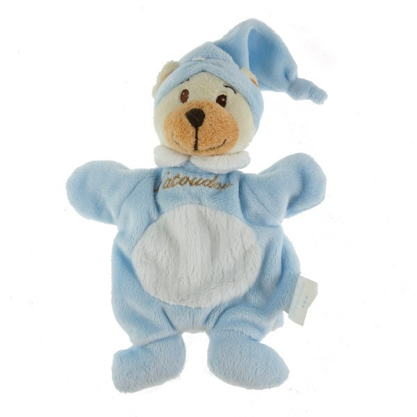 Ours CMP "Eveil et Tendresse" Doudou Natoudou bleu et blanc