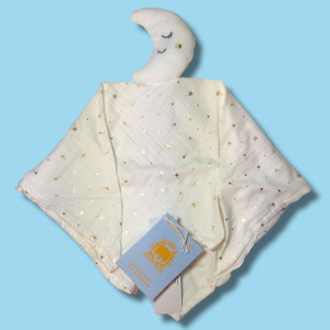 Lune BOUT'CHOU (Monoprix) doudou lange carré plat blanc