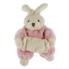 Lapin CMP doudou rose et blanc avec coussin