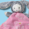 Lapin MOTS D'ENFANTS doudou phosphorescent rose "Douce NUIT"