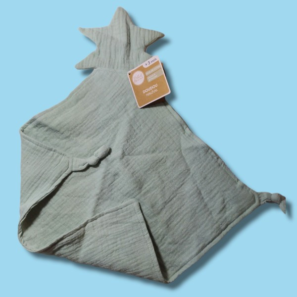 Étoile BÉBÉ DOUCEUR doudou lange plat vert