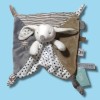 Lapin OKAÏDI OBAÏBI doudou gris et taupe étoiles