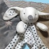 Lapin OKAÏDI OBAÏBI doudou gris et taupe étoiles