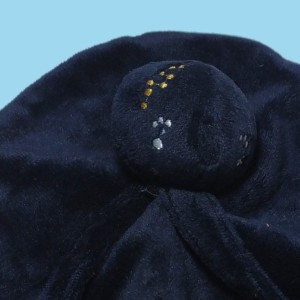 Doudou GRAIN DE BLE rond plat bleu marine