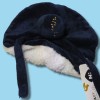 Doudou GRAIN DE BLE rond plat bleu marine