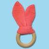 Anneau lapin VERTBAUDET en lange rose