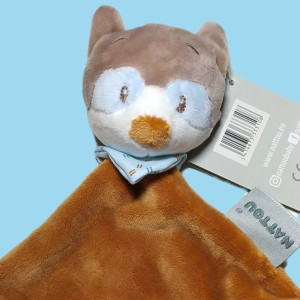 Bob le raton-laveur NATTOU doudou plat marron