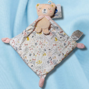 Ours MOTS D'ENFANTS doudou cape rose