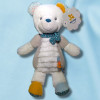 Ours NICOTOY SIMBA doudou peluche blanc et gris