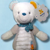 Ours NICOTOY SIMBA doudou peluche blanc et gris