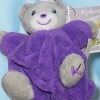 Ours KALOO doudou boule Néon Plume violet PM
