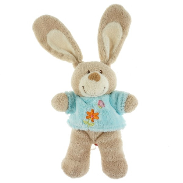 Lapin TEX CARREFOUR doudou beige pull bleu