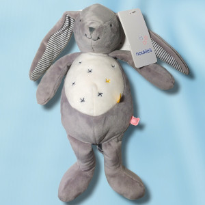 Lapin NOUKIE'S peluche Gaby gris et blanc