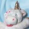 Licorne BABY NAT peluche blanche doudou plat blanc arc-en-ciel