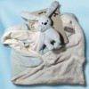 Lapin DOUKIDOU doudou couverture bleu