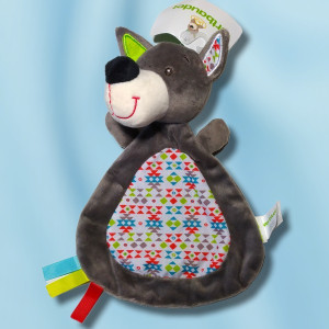 Loup VERTBAUDET doudou plat