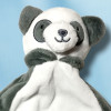 Panda doudou plat gris et blanc