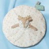Cerf OKAIDI OBAIBI doudou rond plat blanc