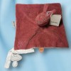 Lapin NATTOU doudou carré plat rose