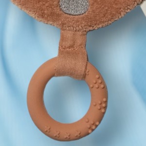 Lapin NATTOU doudou plat marron