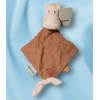 Hippopotame NATTOU doudou plat marron et rose