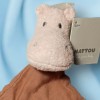 Hippopotame NATTOU doudou plat marron et rose