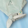 Loup NATTOU doudou carré plat bleu vert