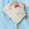Lapin NATTOU doudou plat blanc et rose