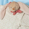Lapin NATTOU doudou plat blanc et rose