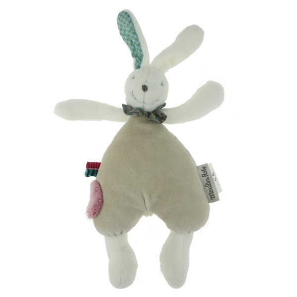 Lapin MOULIN ROTY doudou blanc et beige