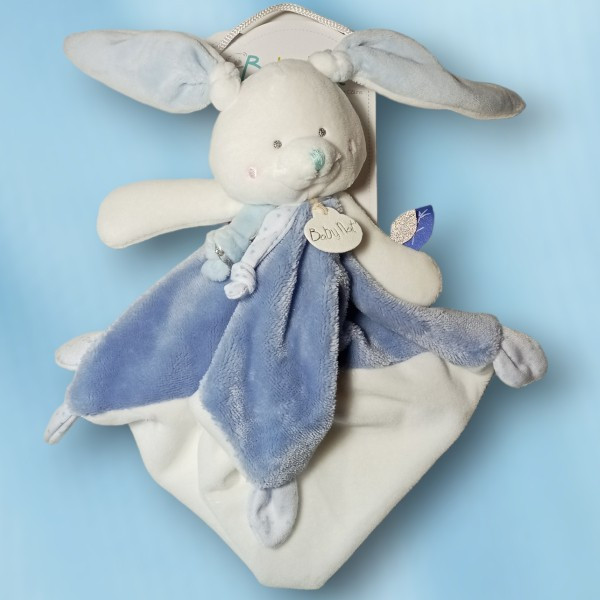 Lapin BABY NAT' doudou bleu